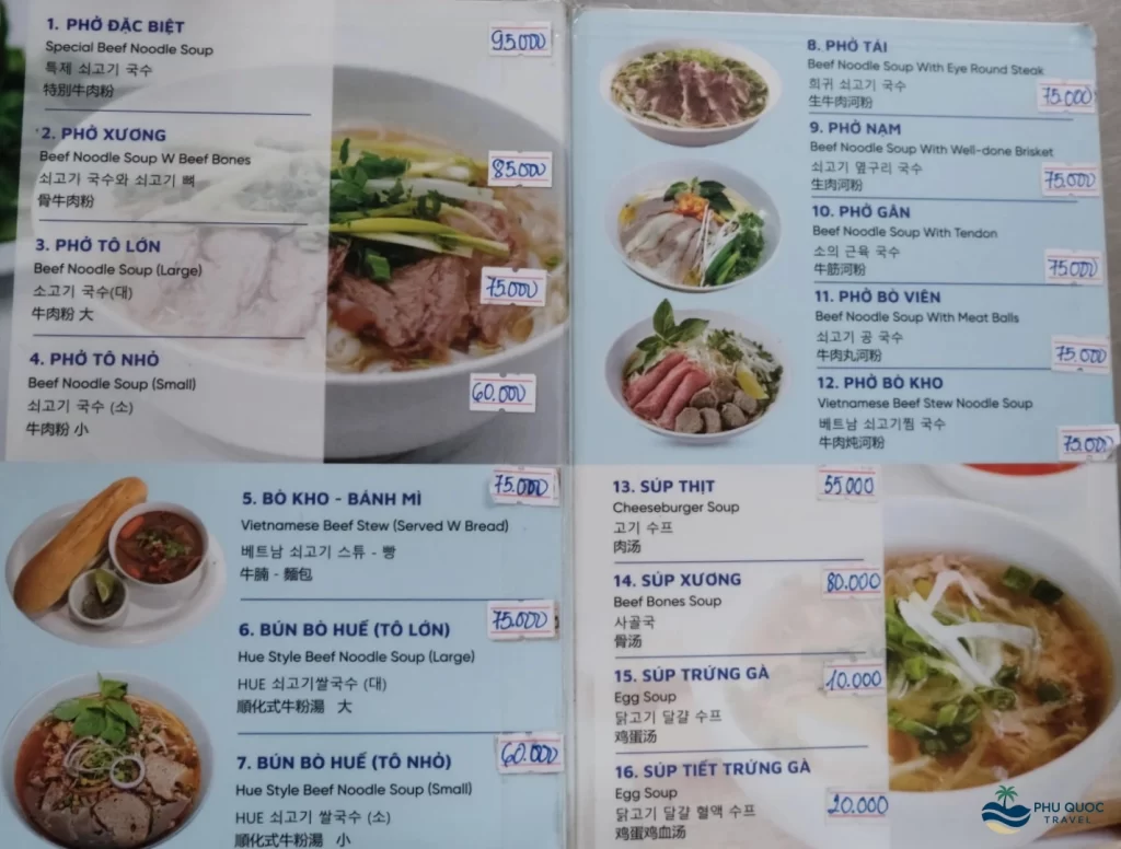 pho sai gon menu