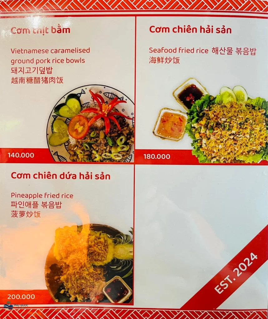 thus kitchen sunset town phu quoc menu