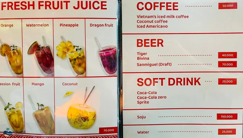 thus kitchen sunset town phu quoc menu