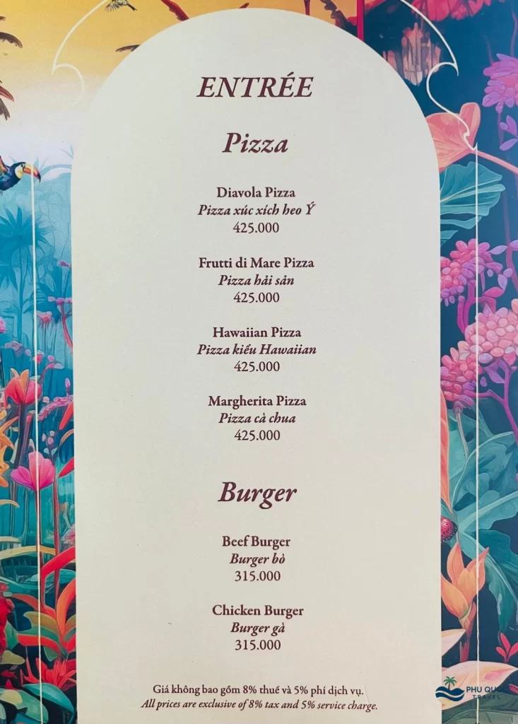 venice cafe sunset town phu quoc menu